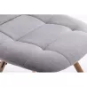 Lot de 2 chaises matelassées en tissu avec pieds en hêtre naturel MANU (Gris)