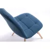 Lot de 2 chaises matelassées en tissu avec pieds en hêtre naturel MANU (Bleu pétrole)