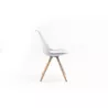 Lot de 2 chaises scandinaves pieds bois clairs SNOOP (Gris)