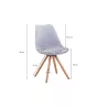 Lot de 2 chaises scandinaves pieds bois clairs SNOOP (Gris)