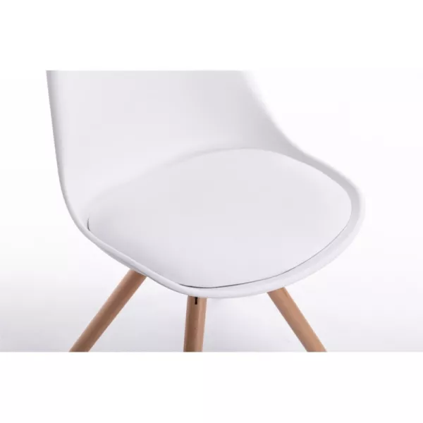  Lot de 2 chaises scandinaves pieds bois clairs SNOOP (Blanc)