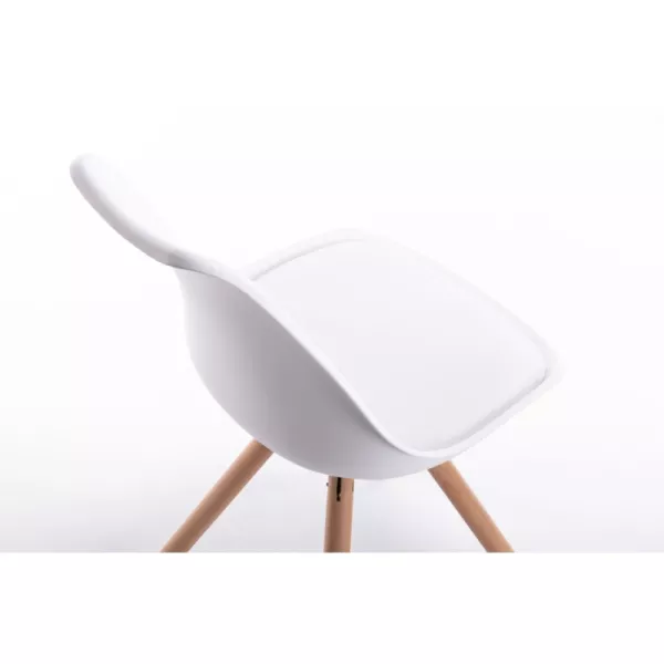  Lot de 2 chaises scandinaves pieds bois clairs SNOOP (Blanc)