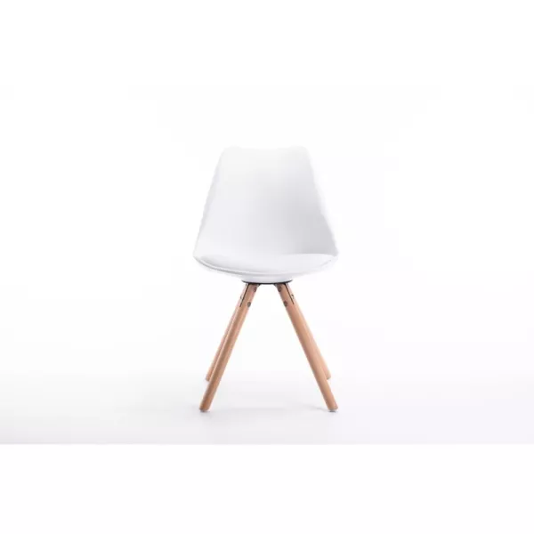  Lot de 2 chaises scandinaves pieds bois clairs SNOOP (Blanc)