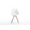  Lot de 2 chaises scandinaves pieds bois clairs SNOOP (Blanc)