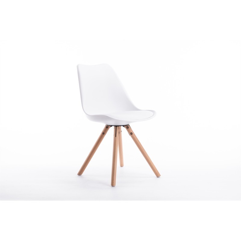  Lot de 2 chaises scandinaves pieds bois clairs SNOOP (Blanc)