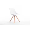  Lot de 2 chaises scandinaves pieds bois clairs SNOOP (Blanc)