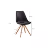 Lot de 2 chaises scandinaves pieds bois clairs SNOOP (Noir)