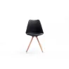 Lot de 2 chaises scandinaves pieds bois clairs SNOOP (Noir)