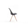 Lot de 2 chaises scandinaves pieds bois clairs SNOOP (Noir)