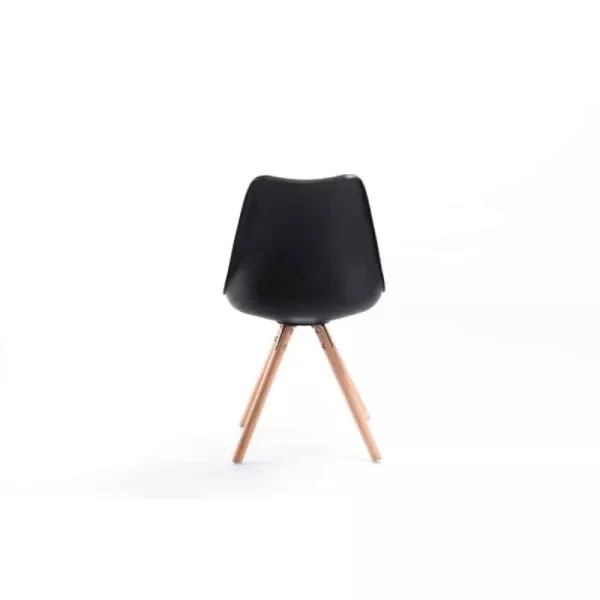 Lot de 2 chaises scandinaves pieds bois clairs SNOOP (Noir)