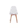 Lot de 2 chaises scandinaves pieds bois clairs SNOOP (Transparent)