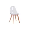 Lot de 2 chaises scandinaves pieds bois clairs SNOOP (Transparent)