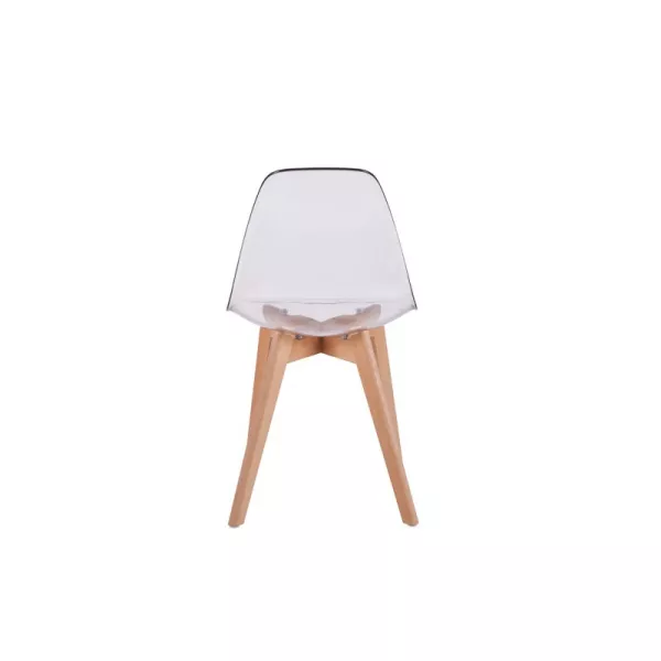 Lot de 2 chaises scandinaves pieds bois clairs SNOOP (Transparent)