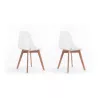 Lot de 2 chaises scandinaves pieds bois clairs SNOOP (Transparent)