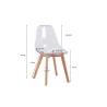 Lot de 2 chaises scandinaves pieds bois clairs SNOOP (Transparent)