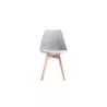 Lot de 2 chaises scandinaves pieds bois clairs- Gris SIRIUS ()