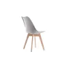 Lot de 2 chaises scandinaves pieds bois clairs- Gris SIRIUS ()