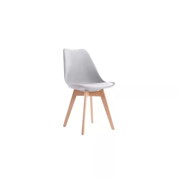 Lot de 2 chaises scandinaves pieds bois clairs- Gris SIRIUS ()