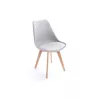 Lot de 2 chaises scandinaves pieds bois clairs- Gris SIRIUS ()