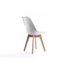 Lot de 2 chaises scandinaves pieds bois clairs SIRIUS (Blanc)