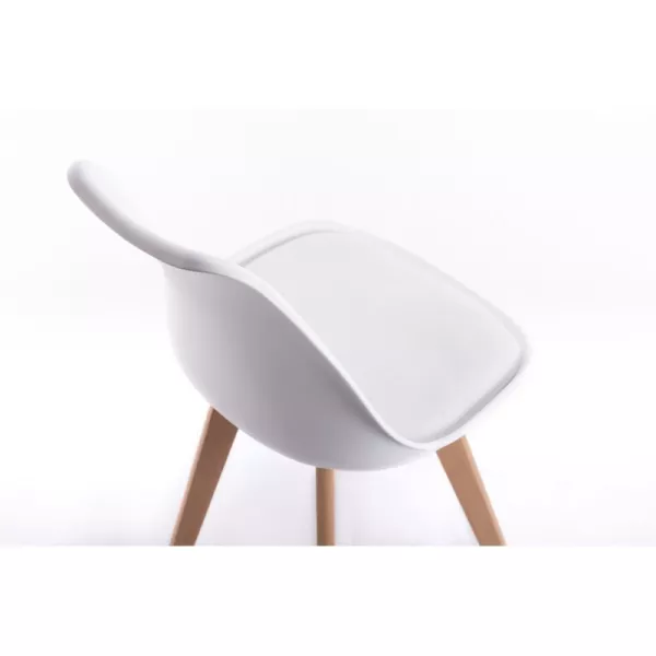 Lot de 2 chaises scandinaves pieds bois clairs SIRIUS (Blanc)