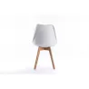 Lot de 2 chaises scandinaves pieds bois clairs SIRIUS (Blanc)