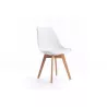 Lot de 2 chaises scandinaves pieds bois clairs SIRIUS (Blanc)