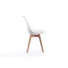 Lot de 2 chaises scandinaves pieds bois clairs SIRIUS (Blanc)