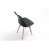 Lot de 2 chaises scandinaves pieds bois clairs SIRIUS (Noir)