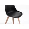 Lot de 2 chaises scandinaves pieds bois clairs SIRIUS (Noir)