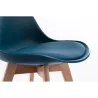 Lot de 2 chaises scandinaves pieds bois clairs SIRIUS (Bleu pétrole)