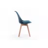 Lot de 2 chaises scandinaves pieds bois clairs SIRIUS (Bleu pétrole)