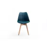 Lot de 2 chaises scandinaves pieds bois clairs SIRIUS (Bleu pétrole)