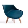 Lot de 2 chaises scandinaves pieds bois clairs SIRIUS (Bleu pétrole)