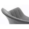 Lot de 2 chaises accoudoirs à rayures en tissu pieds hêtre naturel PAULA (Gris)