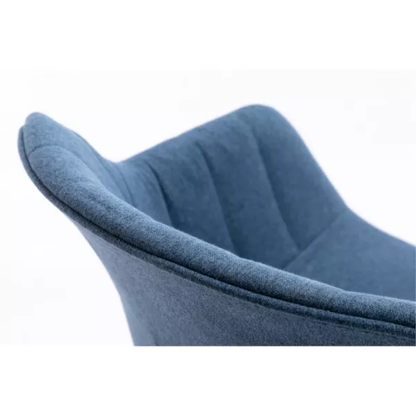 Lot de 2 chaises accoudoirs à rayures en tissu pieds hêtre naturel PAULA (Bleu pétrole)