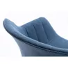 Lot de 2 chaises accoudoirs à rayures en tissu pieds hêtre naturel PAULA (Bleu pétrole)