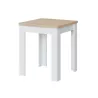 Table auxiliaire extensible L67-134xP67cm VESON (Blanc, Chêne)