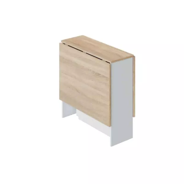 Table auxiliaire extensible L31-140xP77 cm VESON (Blanc, Chêne)