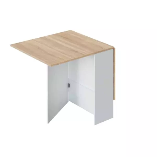 Table auxiliaire extensible L31-140xP77 cm VESON (Blanc, Chêne)