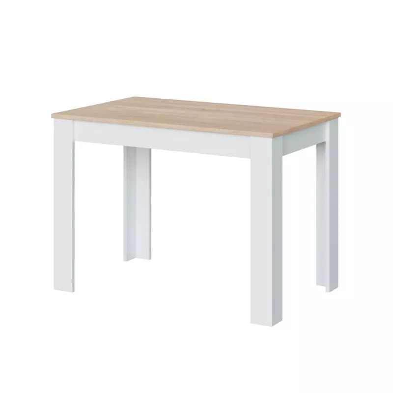 Table à manger L109xP67 cm VESON (Blanc, Chêne)