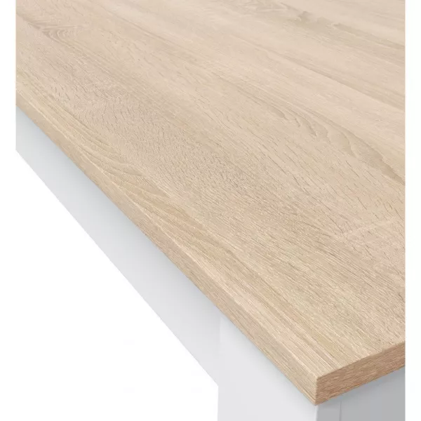 Table à manger L109xP67 cm VESON (Blanc, Chêne)