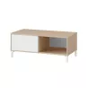 Table basse 2 niches L100 cm VESON ( Blanc, Chêne)