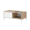 Table basse 2 niches L100 cm VESON ( Blanc, Chêne)