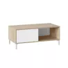 Table basse 2 niches L100 cm VESON ( Blanc, Chêne)