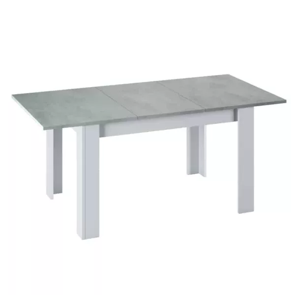 Table à manger extensible L140, 190 cm VESON (Blanc, béton)