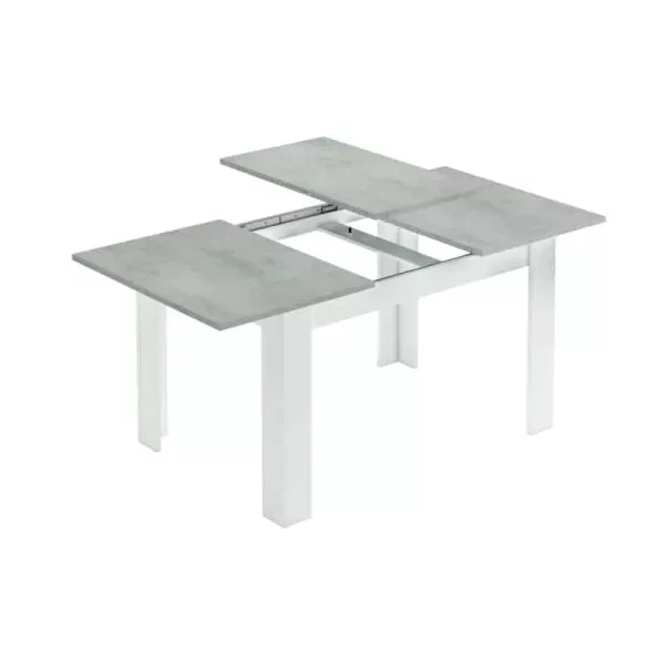 Table à manger extensible L140, 190 cm VESON (Blanc, béton)