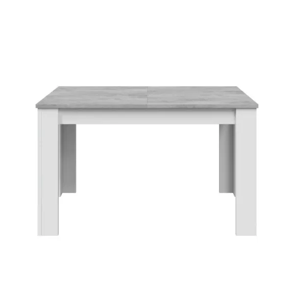 Table à manger extensible L140, 190 cm VESON (Blanc, béton)