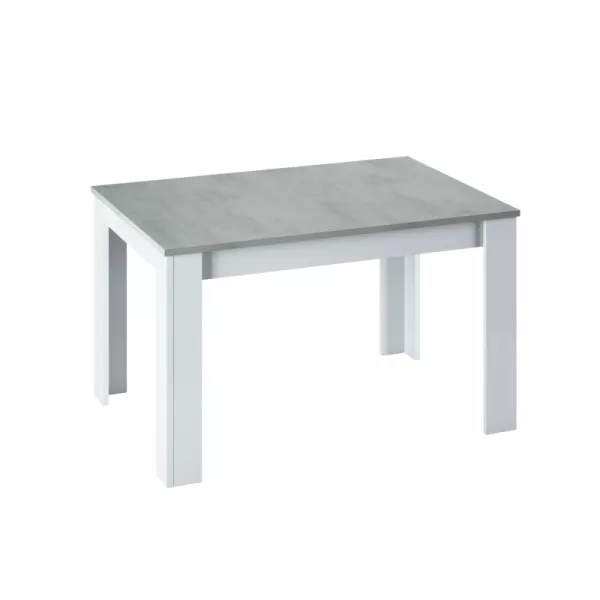 Table à manger extensible L140, 190 cm VESON (Blanc, béton)