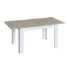 Table à manger extensible L140, 190 cm VESON (Blanc, bois blanchi)